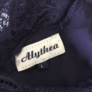 Navy blue lace accent tank